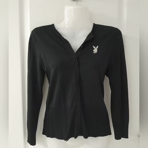 Playboy Womens Light Weighted Button Down Sweater